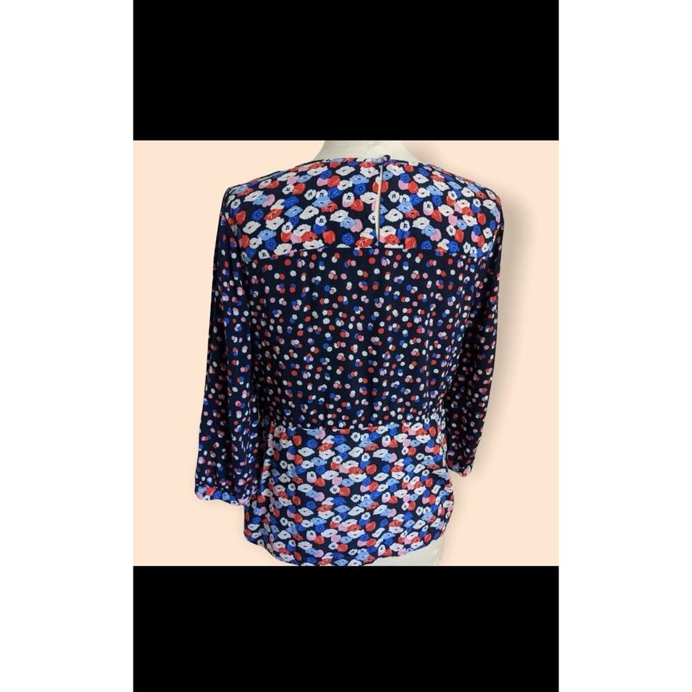 Preppy Boden Women's Floral Blouse Size 4 Navy Multicolor Viscose British Ditsy - Picture 3 of 12